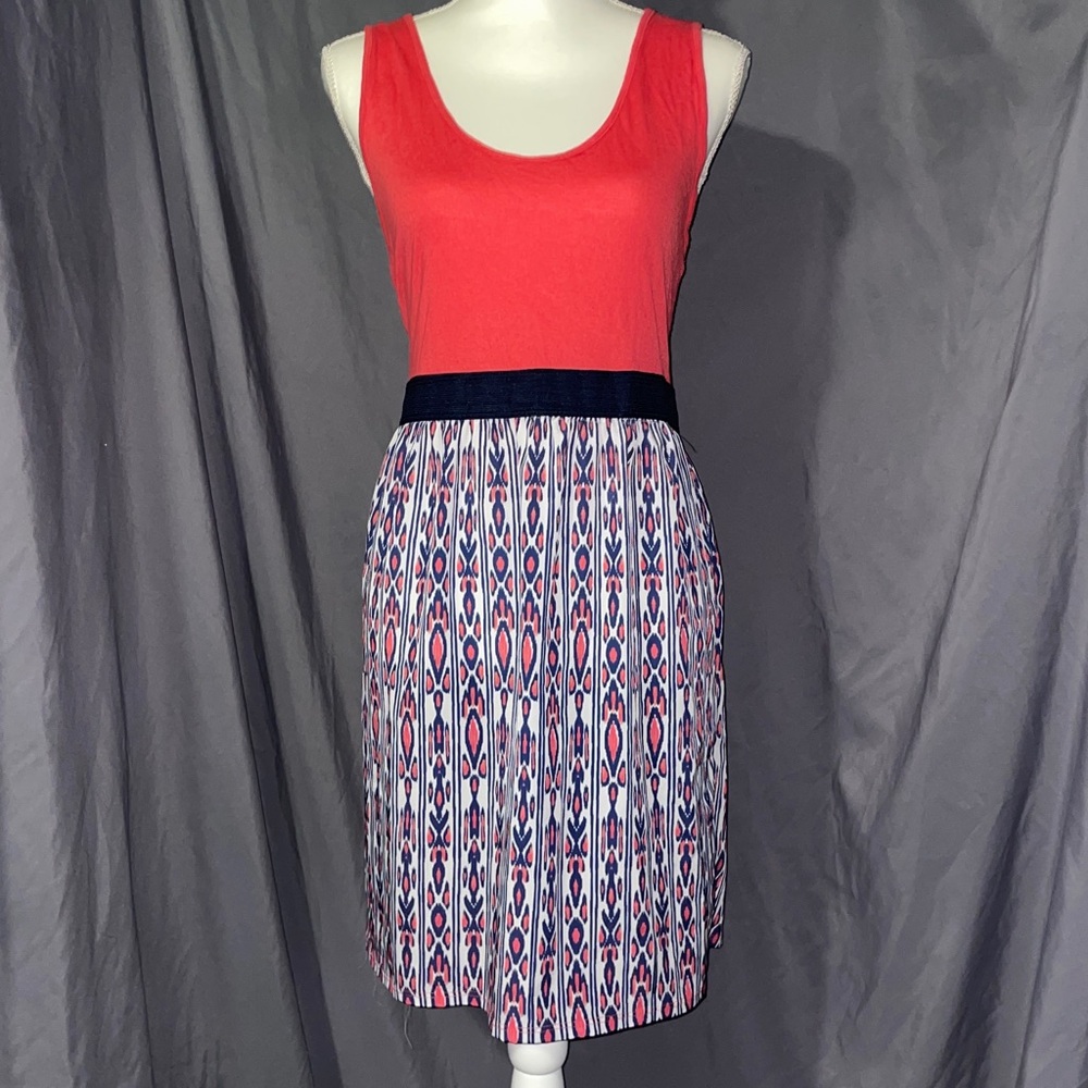 Charlotte Russe Vibrant Coral and Blue Dress